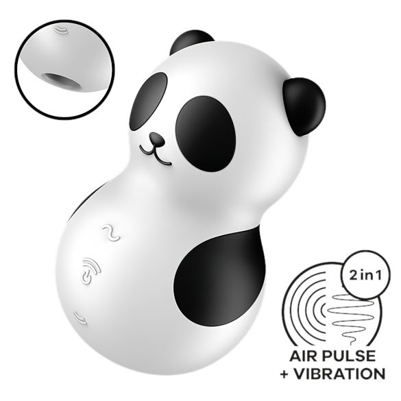 Satisfyer Pocket Panda - stimulator clitoridian cu unde de aer - negru