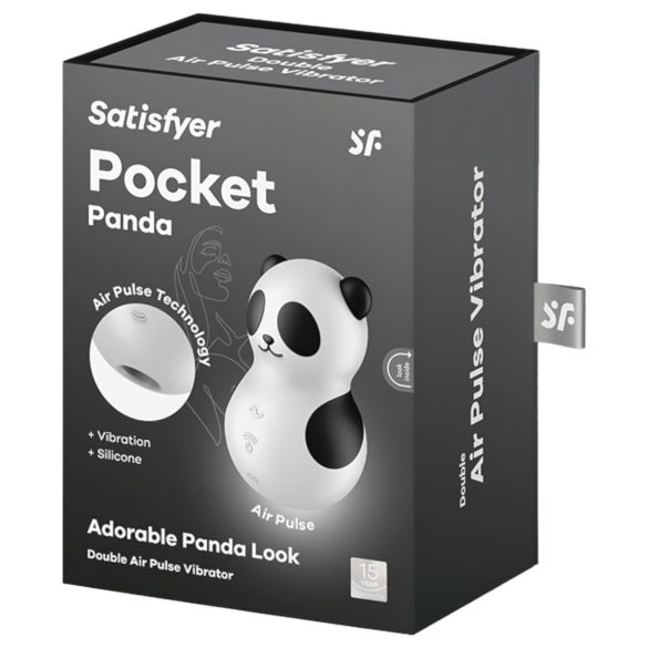 Satisfyer Pocket Panda - stimulator clitoridian cu unde de aer - negru