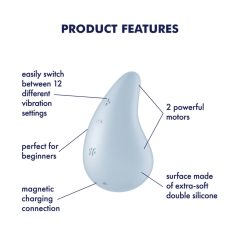   Satisfyer Dew Drop - vibrator pentru clitoris reîncărcabil, rezistent la apă (albastru)