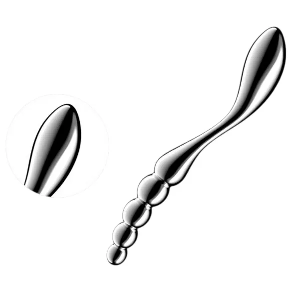 Satisfyer Star Force 1 - dildo metalic cu bile - oțel inoxidabil argintiu