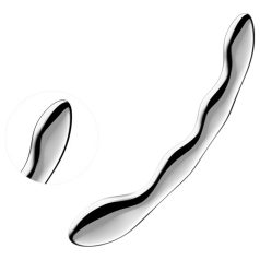   Satisfyer Cosmic Crest 2 - dildo metalic ondulat - oțel inoxidabil argintiu