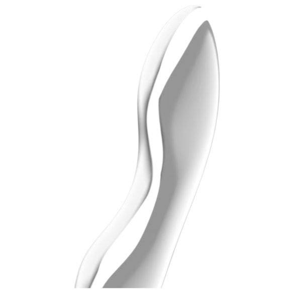 Satisfyer Cosmic Crest 2 - dildo metalic ondulat - oțel inoxidabil argintiu