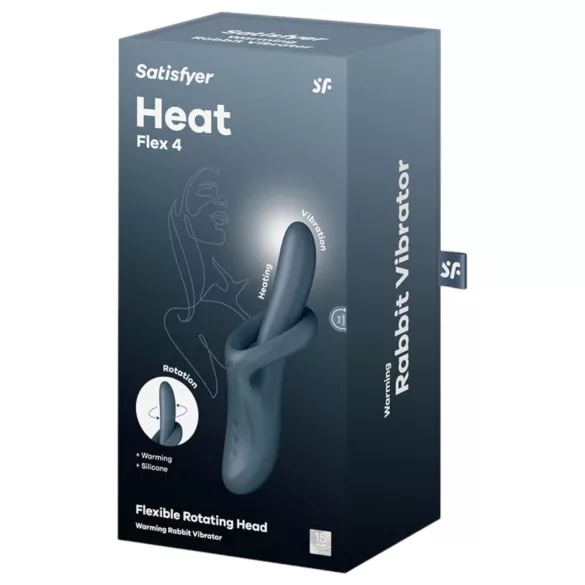 Satisfyer Heat Flex 4 - vibrator cu braț pentru clitoris încălzire - gri