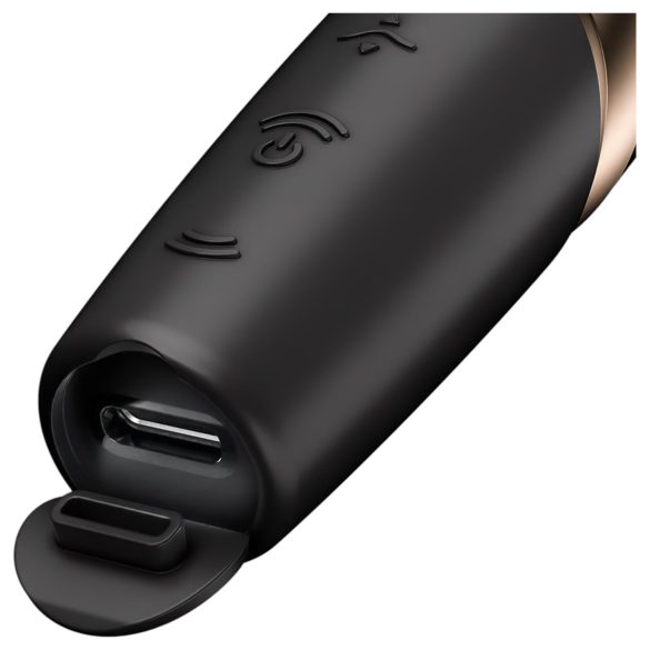 Satisfyer - vibrator tip ruj - stimulare clitoris - negru