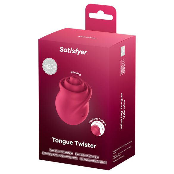 Satisfyer Tongue Twister - vibrator lingual rotativ pentru clitoris (roz)