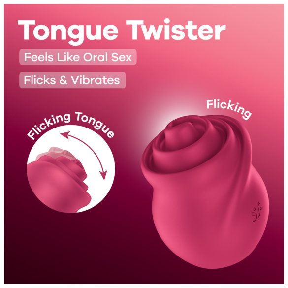 Satisfyer Tongue Twister - vibrator lingual rotativ pentru clitoris (roz)