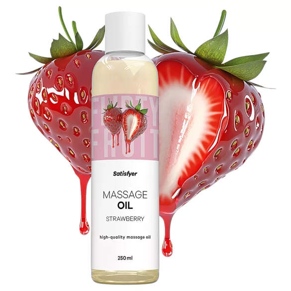 Satisfyer - ulei de masaj aromatizat - căpșuni (250 ml)