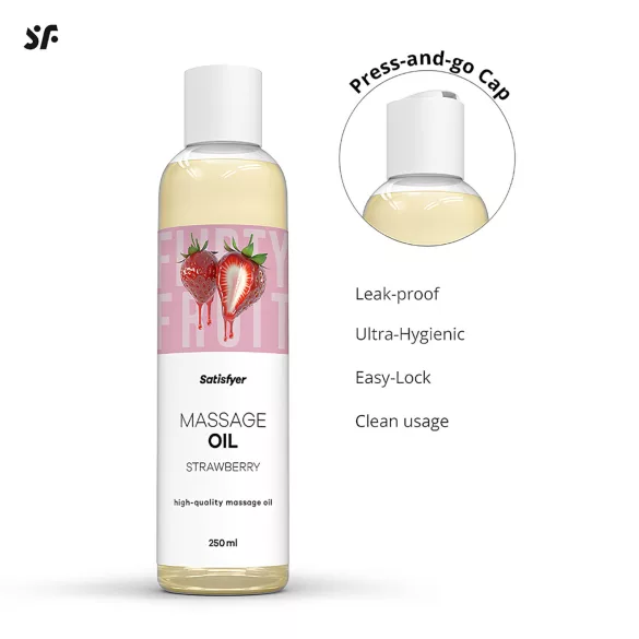 Satisfyer - ulei de masaj aromatizat - căpșuni (250 ml)