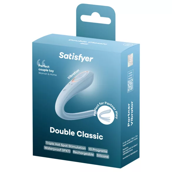 Satisfyer Double Classic - vibrator de cuplu (albastru)