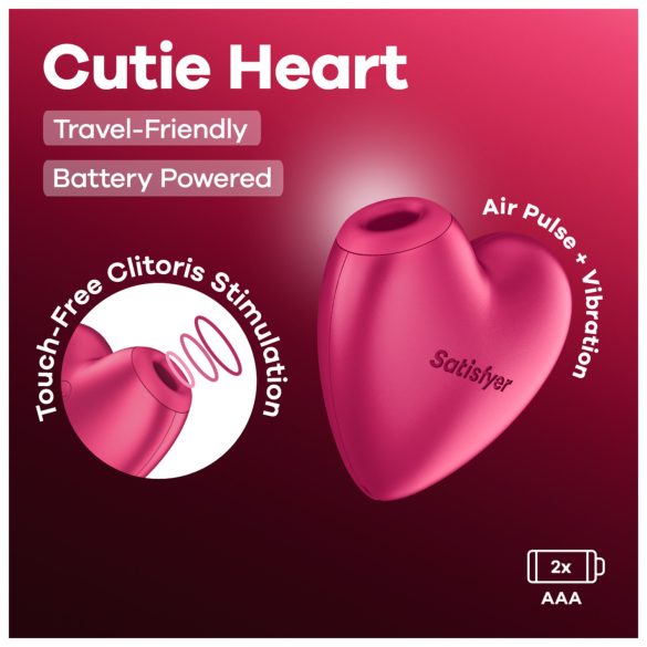 Satisfyer Cutie Heart - stimulator clitoridian cu unde de aer - roz