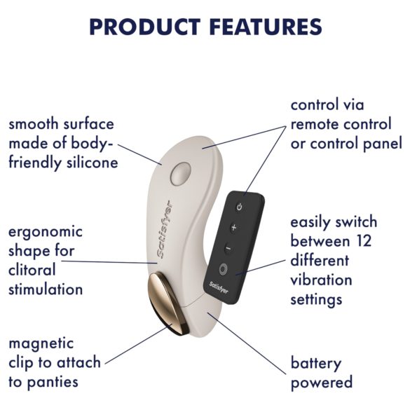 Satisfyer Little Secret - vibrator pentru chiloți - alb