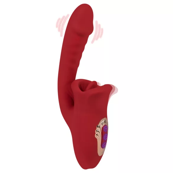 EIS Passion Lips - Vibrator pentru punctul G cu funcție de lins - roșu