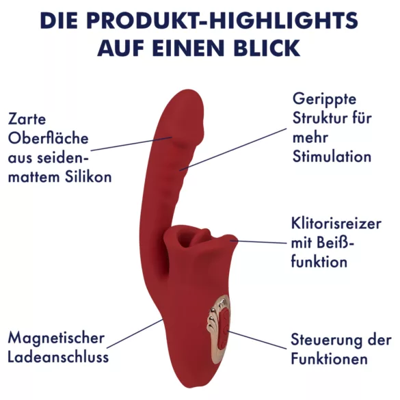 EIS Passion Lips - Vibrator pentru punctul G cu funcție de lins - roșu