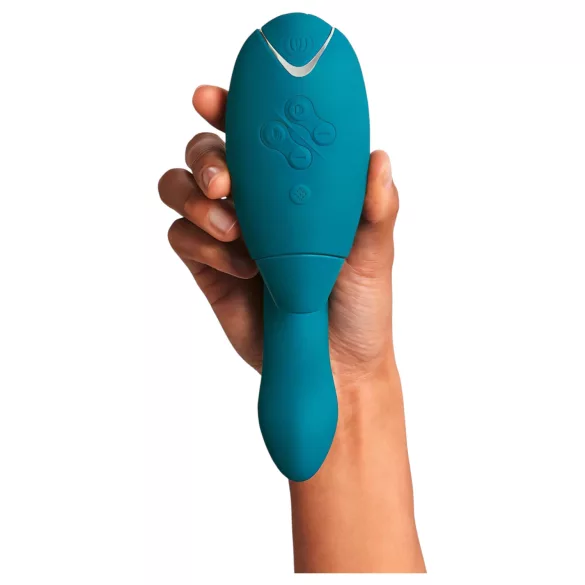 Womanizer DUO 2 - vibrator tip rabbit cu aspirație clitoridiană (Petrol)
