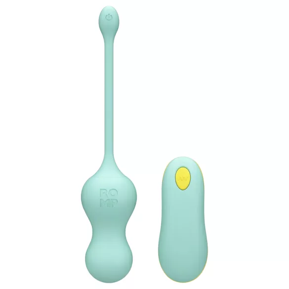 ROMP Cello - bilă vaginală cu vibrații și telecomandă - verde