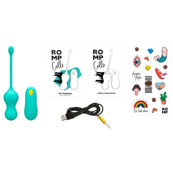 ROMP Cello - bilă geisha cu vibrații și telecomandă (verde)