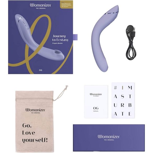 Womanizer OG - vibrator G-spot 2în1 cu unde de aer, reîncărcabil - mov