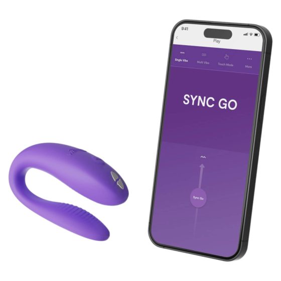 We-Vibe Sync Go - vibrator inteligent și reîncărcabil pentru cupluri (mov)