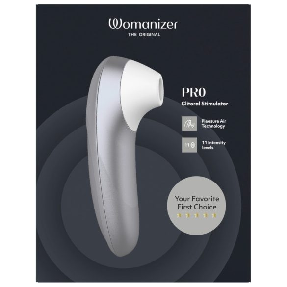 Womanizer Pro - stimulator clitoral cu unde de aer (gri)