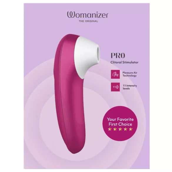 Womanizer Pro - stimulent clitoridian cu unde de aer (roz)