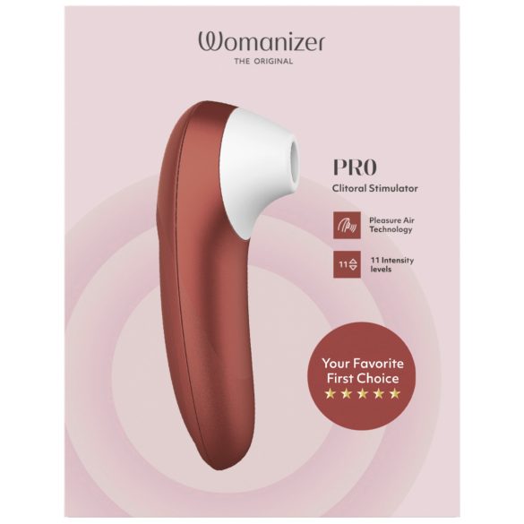 Womanizer Pro - stimulent clitoridian cu unde de aer (roșu)
