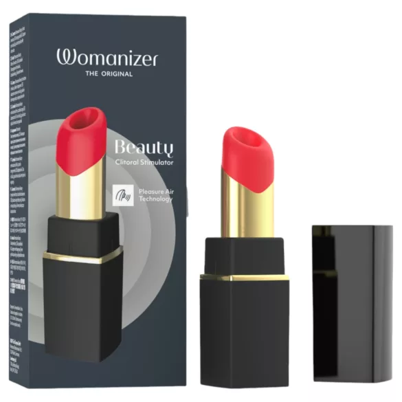 Womanizer Beauty - vibrator clitoridian cu unde de aer, în formă de ruj (negru)