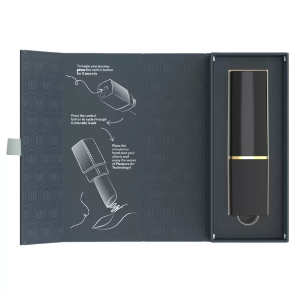 Womanizer Beauty - vibrator clitoridian cu unde de aer, în formă de ruj (negru)