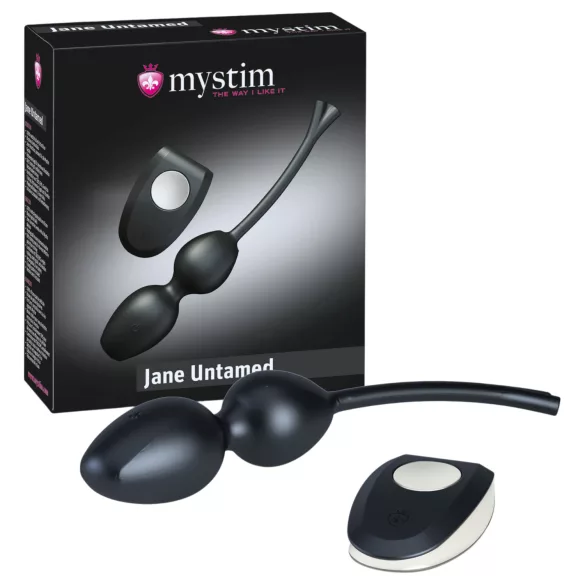 mystim Jane Untamed - duo de bile geisha vibratoare (negru)