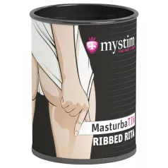   Mystim - masturbator masculin texturat Ribbed Rita - silicon alb