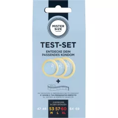   Mister Size Test-Set - set de test prezervative cu bandă de măsurare (3 bucăți)
