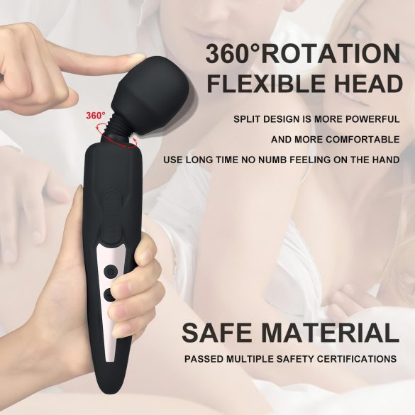 Mrow - vibrator masaj reîncărcabil, rezistent la apă - negru