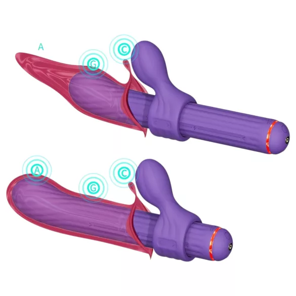 Magic Stick S1 - vibrator multifuncțional - silicon - mov