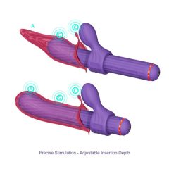   Baghetă Magică - vibrator cu braț clit interschimbabil (violet)