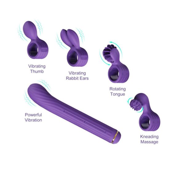 Baghetă Magică - vibrator cu braț clit interschimbabil (violet)