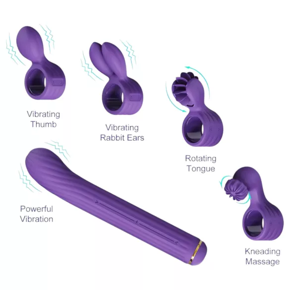 Magic Stick S1 - vibrator multifuncțional - silicon - mov