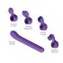 Magic Stick - vibrator cu capete interschimbabile (mov)
