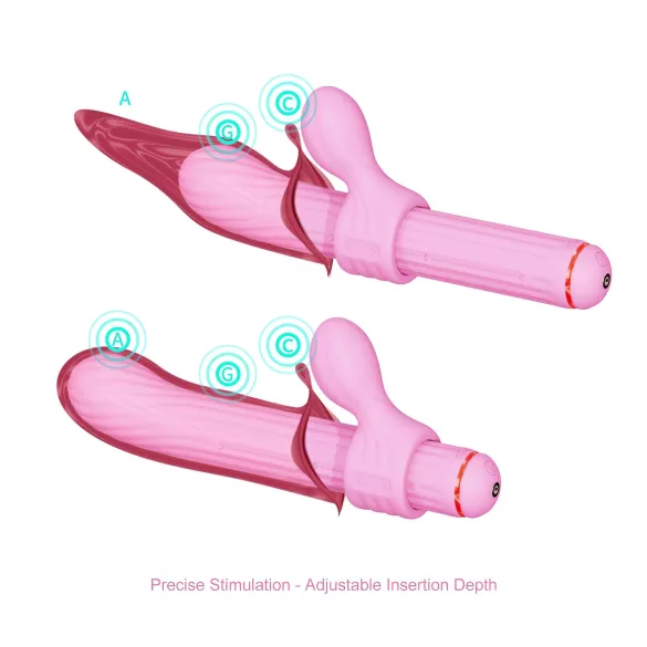 Magic Stick - vibrator cu capete interschimbabile (roz)