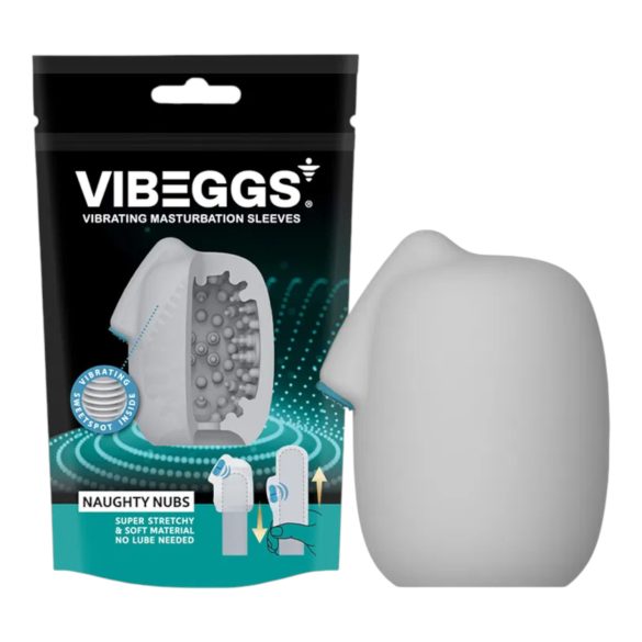 VIBEGGS Naughty Nubs - Ou vibrator pentru plăcere (alb)