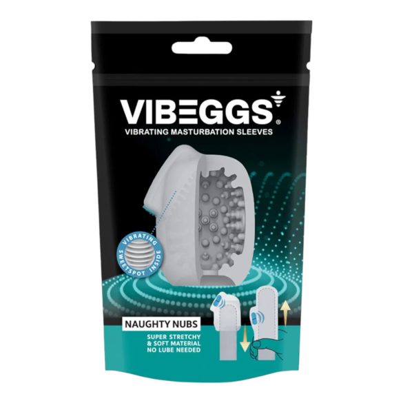 VIBEGGS - ou vibrator pentru masturbare - texturat - alb