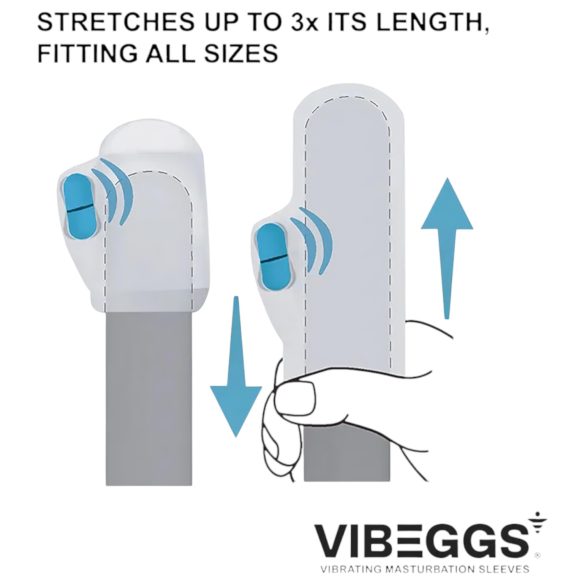 VIBEGGS - ou vibrator pentru masturbare - texturat - alb