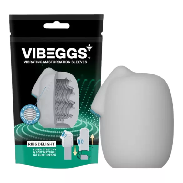 VIBEGGS Ribs Delight - ou vibrator masturbator (alb)