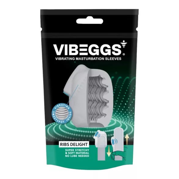 VIBEGGS Ribs Delight - ou vibrator masturbator (alb)