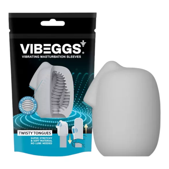 VIBEGGS Twisty Tongues - ou vibrator pentru masturbare - alb