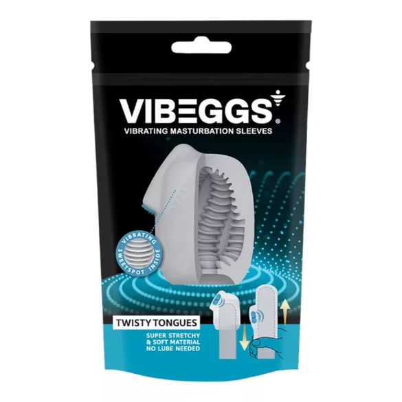 VIBEGGS Twisty Tongues - ou vibrator pentru masturbare - alb