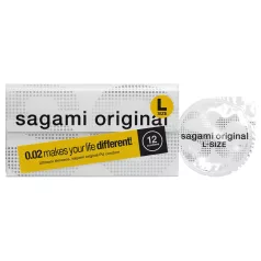   Sagami Original 0,02 L - prezervative ultra subțiri - 58mm - 12 bucăți