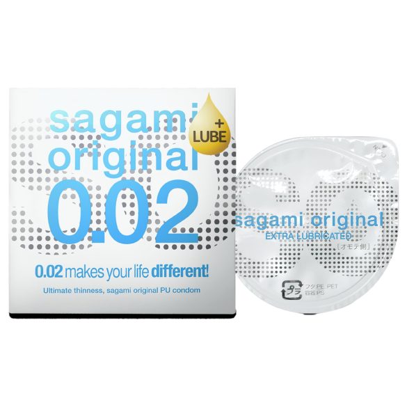 Sagami Original 0,02 - prezervativ extra lubrifiat - 55mm (1 buc)