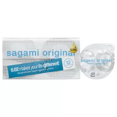   Sagami Original 0.02 - prezervative extra lubrifiate - 55mm - 12 bucăți