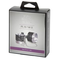 Fifty Shades of Grey - cătușe din satin - argintiu