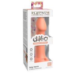   Dillio Big Hero - dildo de silicon cu ventuză și gland (17cm) - portocaliu