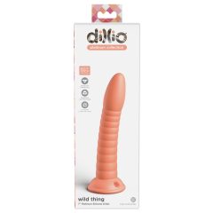   Dillio Wild Thing - dildo cu ventuza și textură nervurată (19cm) - portocaliu
